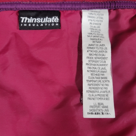 L.L. Bean Women's Quilted Thinsulate Riding Jacket Dark Pink Size XL - Picture 3 of 7